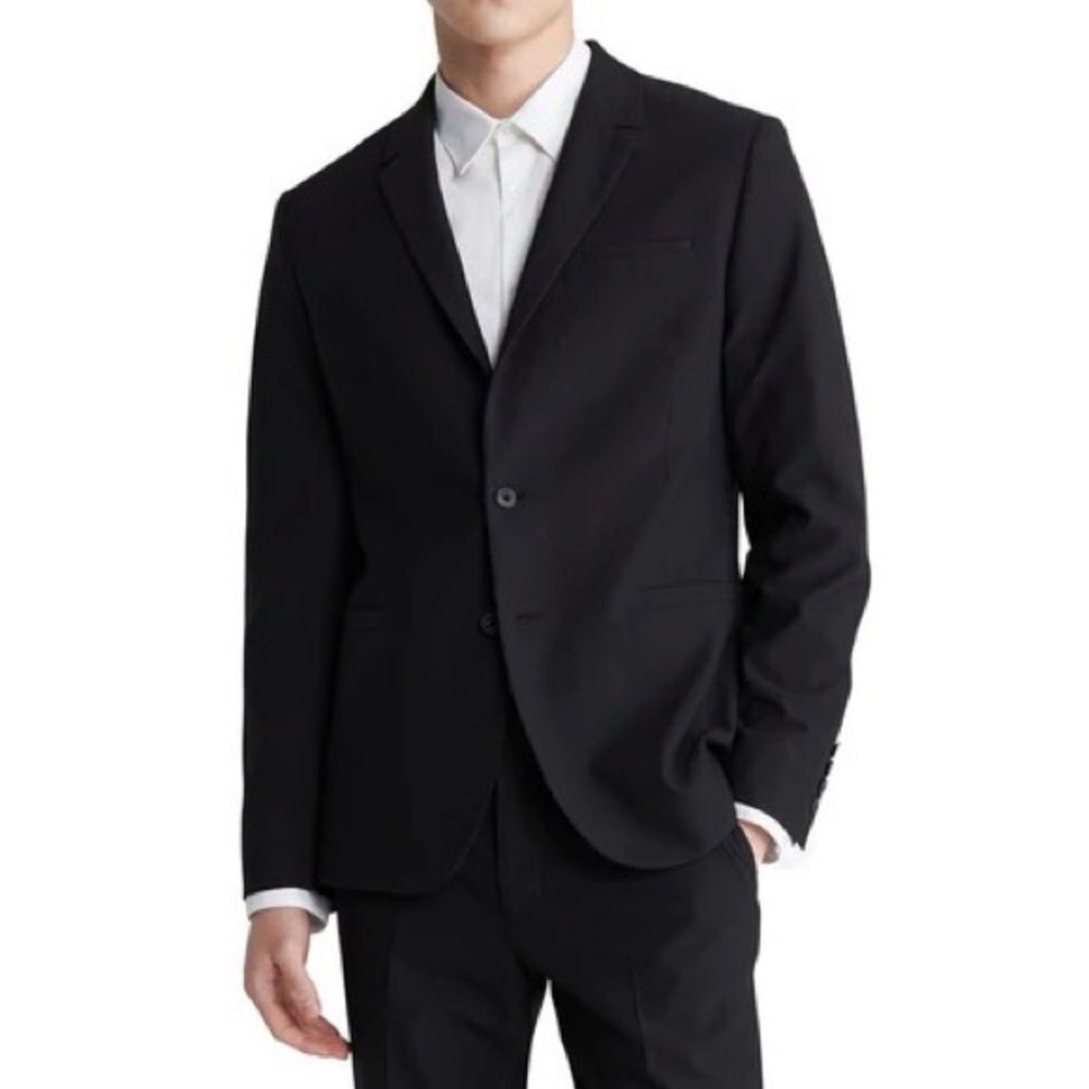 A|X Armani Exchange Wool Two-Button Blazer, Black, NWT, Size 38S - Picture 2 of 10